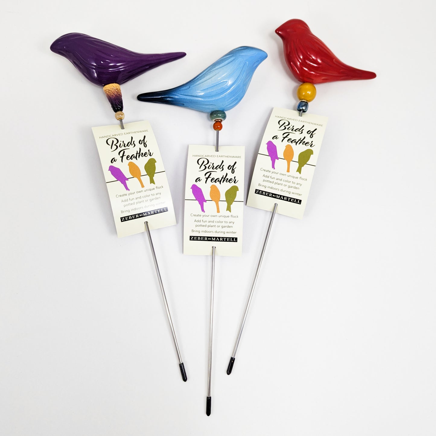 "Birds of a Feather" Plant Stakes (Set of 3)