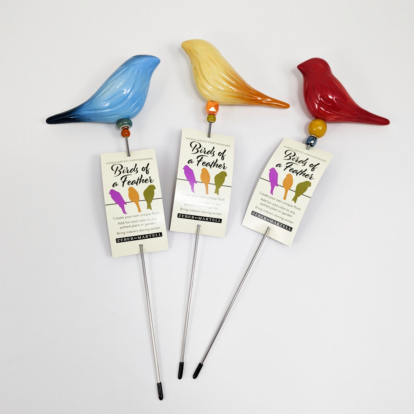 "Birds of a Feather" Plant Stakes (Set of 3)