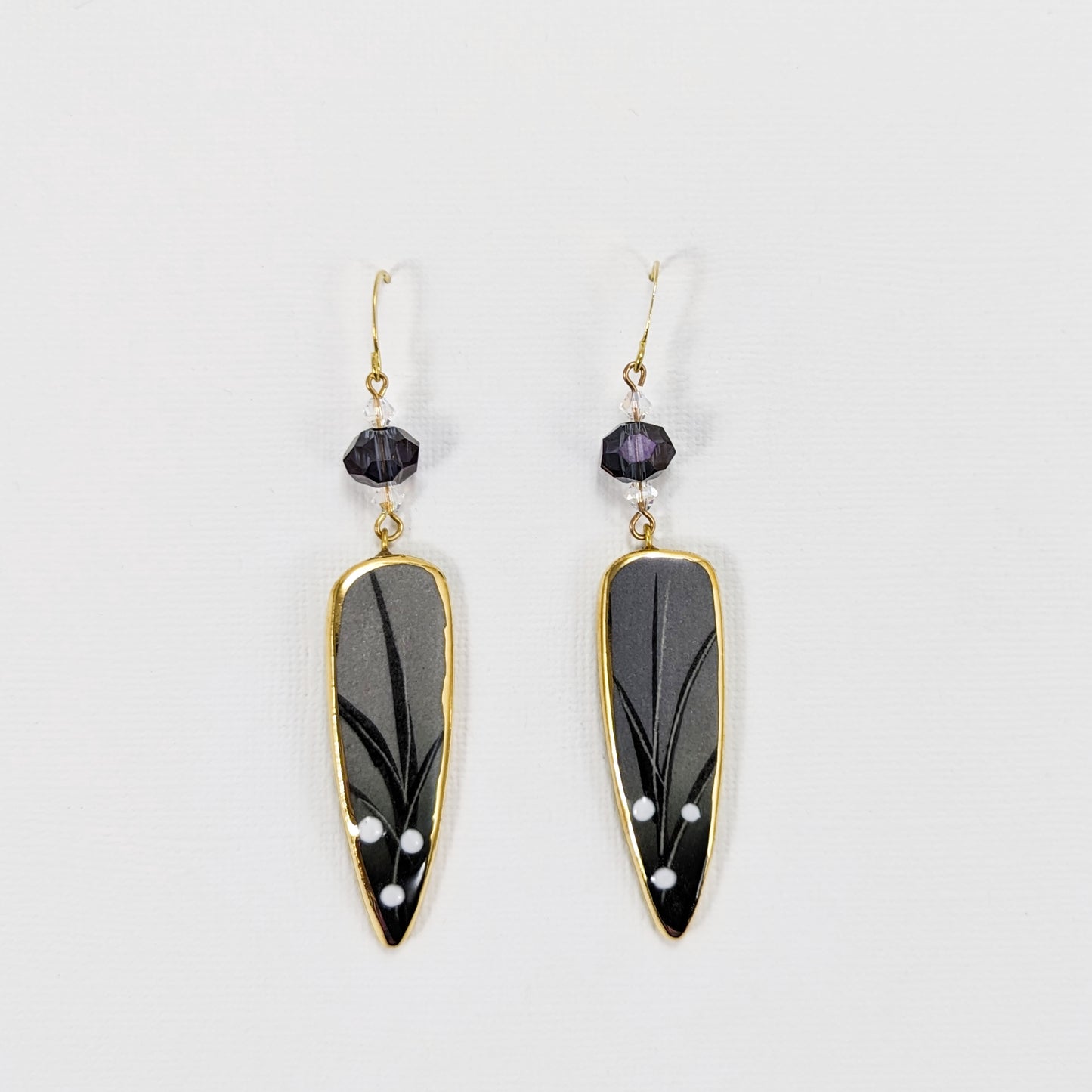 Black and White Pointed Earrings