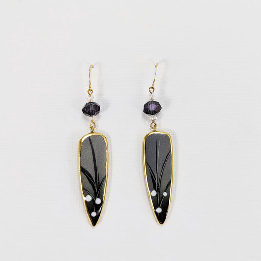 Black and White Pointed Earrings