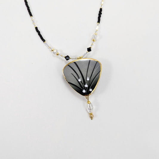 Black and White Triangle Necklace