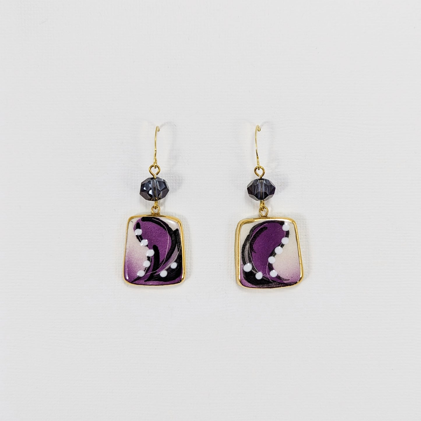 Purple Rectangle Earrings