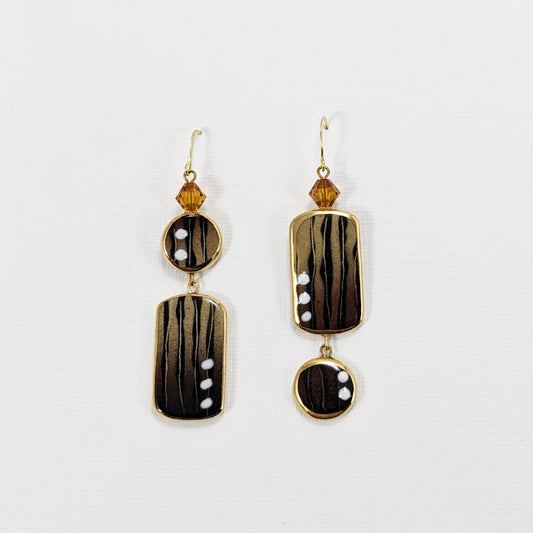 Brown Asymmetrical Earrings